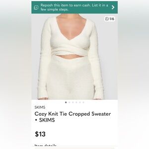 Cozy Knit Tie Cropped Sweater • SKIMS